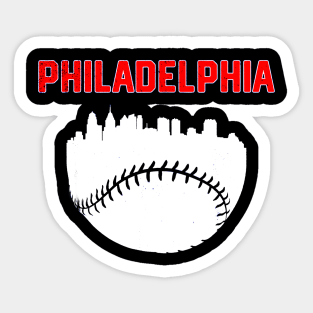 Philadelphia PA Cityscape Baseball Sticker